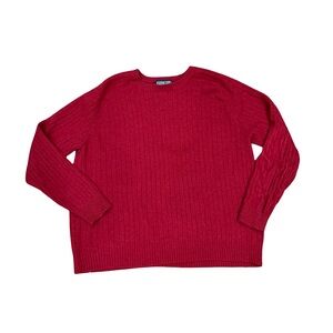 ♥️ Vintage Lands’ End Women’s 100% Cashmere Red Sweater | Size L ♥️
